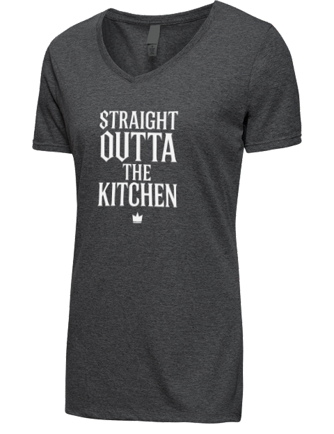 Straight Outta The Kitchen Pickleball Premium Ladies V-Neck T-Shirt | Swagsta