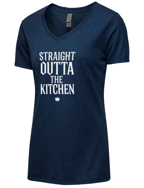 Straight Outta The Kitchen Pickleball Premium Ladies V-Neck T-Shirt | Swagsta