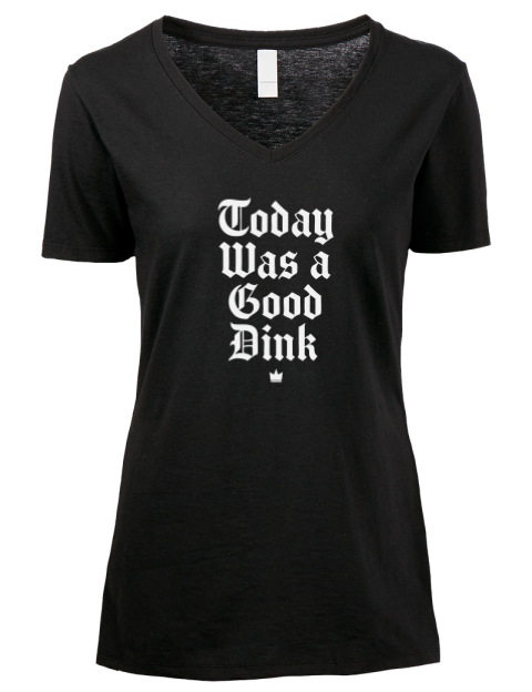 Today Was A Good Day Pickleball Premium Ladies V-Neck T-Shirt | Swagsta