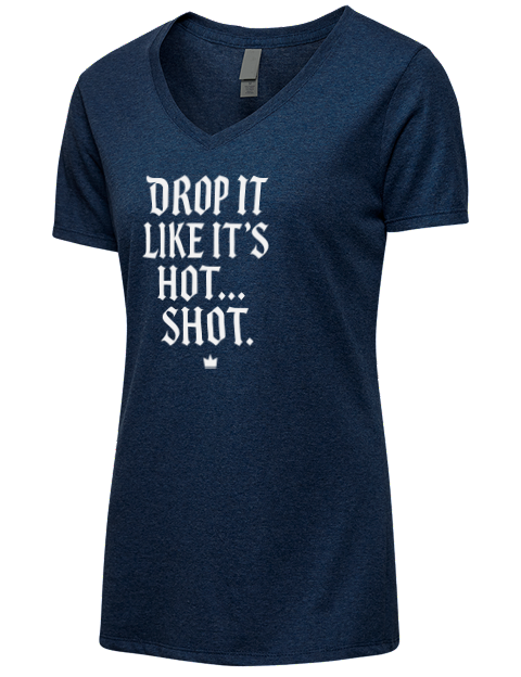 Drop It Like Its Hot Pickleball Premium Ladies V-Neck T-Shirt | Swagsta