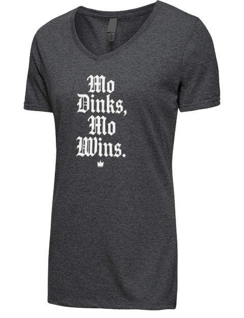 Mo Dinks Mo Wins Pickleball Premium Ladies V-Neck T-Shirt | Swagsta