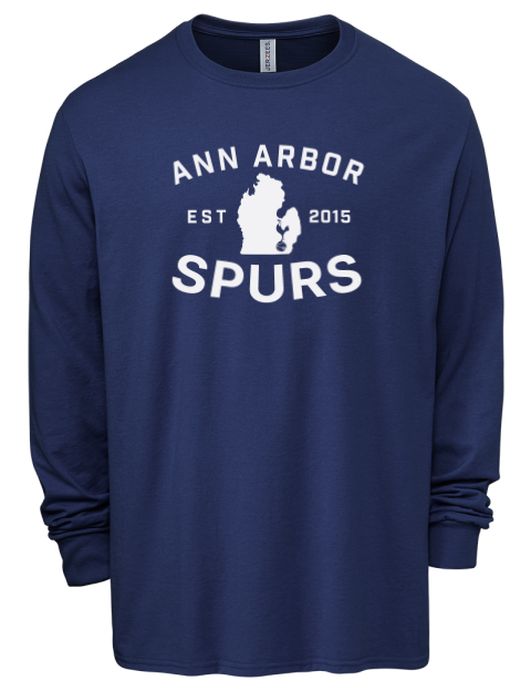 Logo Ann Arbor Spurs Custom Men's Premium Blend Long Sleeve-T-Shirt | Swagsta
