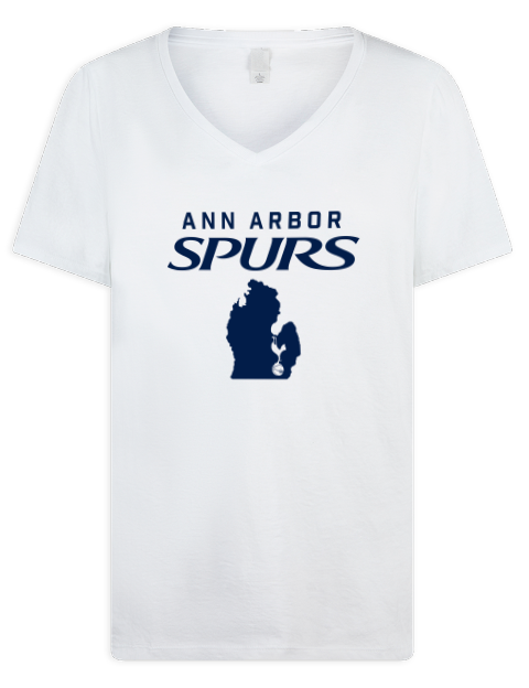 Support Ann Arbor Spurs Custom Premium Ladies V-Neck T-Shirt | Swagsta