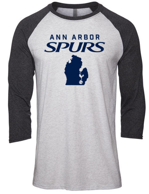 Support Ann Arbor Spurs Custom Unisex Premium Three-Quarter Raglan T-Shirt | Swagsta