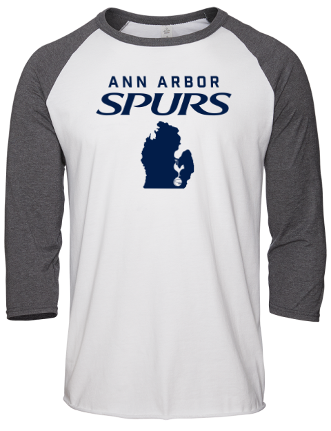 Support Ann Arbor Spurs Custom Unisex Premium Three-Quarter Raglan T-Shirt | Swagsta