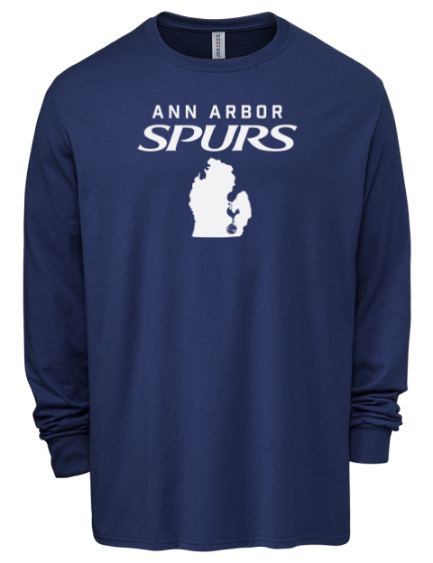 Local Ann Arbor Spurs Custom Men's Premium Blend Long Sleeve-T-Shirt | Swagsta