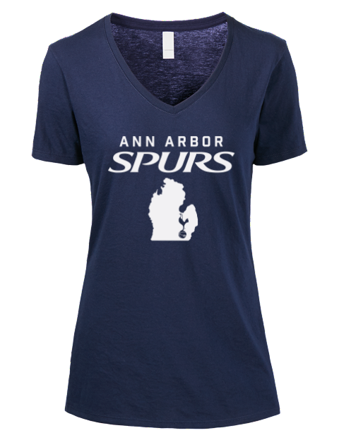 Local Ann Arbor Spurs Custom Premium Ladies V-Neck T-Shirt | Swagsta