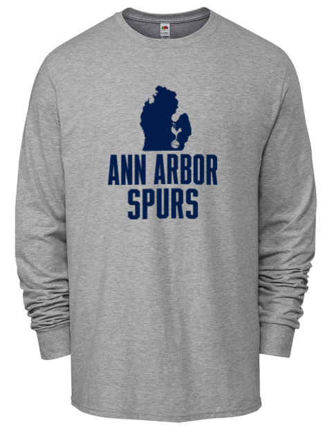Stacked Club Logo Ann Arbor Spurs Custom Men's Long-Sleeve T-Shirt | Swagsta