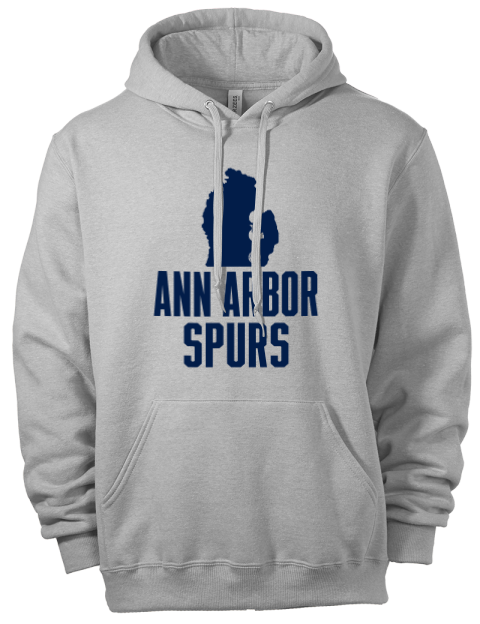Stacked Club Logo Ann Arbor Spurs Custom Eco Premium Unisex Hooded Sweatshirt | Swagsta