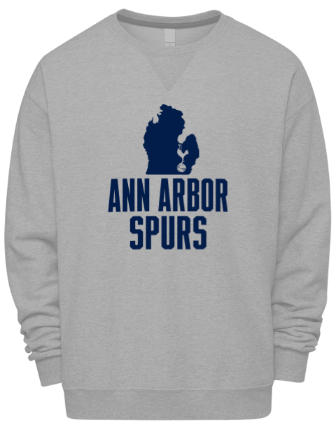 Stacked Club Logo Ann Arbor Spurs Custom Premium Unisex Crewneck Sweatshirt | Swagsta