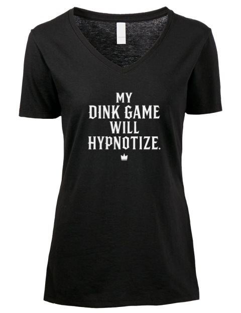 Dink Game Will Hypotize Pickleball Premium Ladies V-Neck T-Shirt | Swagsta