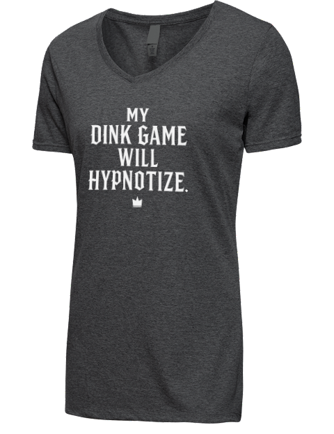 Dink Game Will Hypotize Pickleball Premium Ladies V-Neck T-Shirt | Swagsta