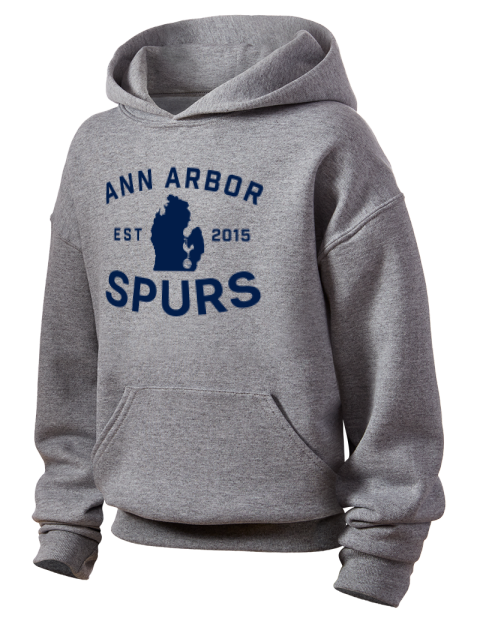 Club Logo Ann Arbor Spurs Custom Youth Hooded Sweatshirt | Swagsta