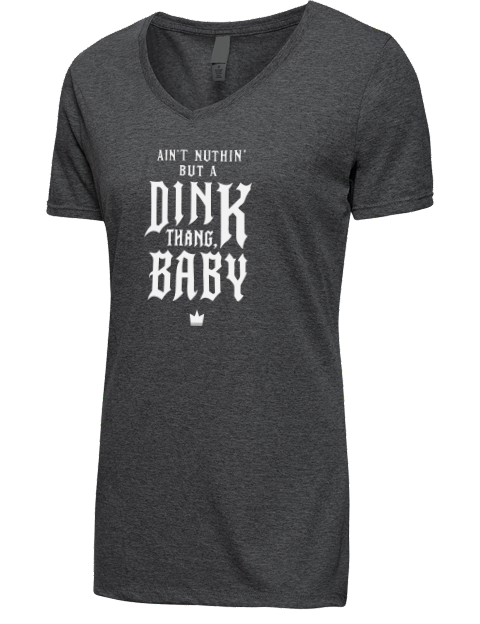 Dink Thang Baby Pickleball Premium Ladies V-Neck T-Shirt | Swagsta