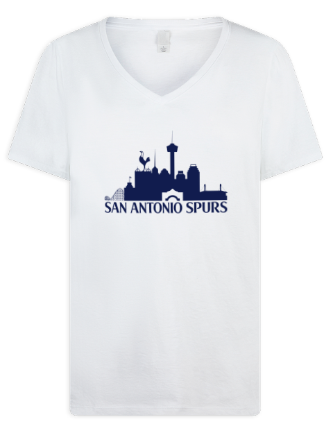 Bridge San Antonio Spurs Custom Premium Ladies V-Neck T-Shirt | Swagsta