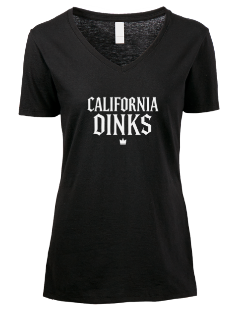 California Dinks Pickleball Premium Ladies V-Neck T-Shirt | Swagsta