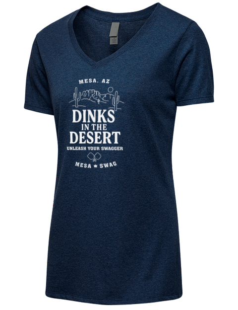 Mesa AZ Dinks Pickleball Premium Ladies V-Neck T-Shirt | Swagsta