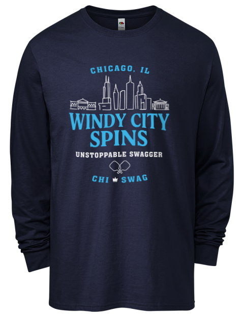 Windy City Spins Pickleball Men's Long-Sleeve T-Shirt | Swagsta