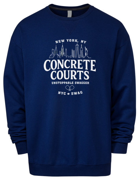 Concrete Courts NYC Pickleball Premium Unisex Crewneck Sweatshirt | Swagsta