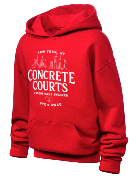 Concrete Courts NYC Pickleball Youth Hooded Sweatshirt | Swagsta