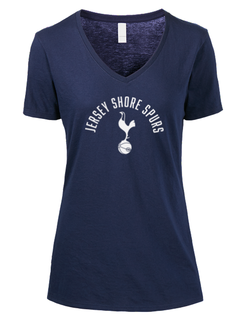 Arched Jersey Shore Spurs Premium Ladies V-Neck T-Shirt | Swagsta