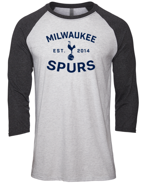 Fan Wear Milwaukee Spurs Unisex Premium Three-Quarter Raglan T-Shirt | Swagsta