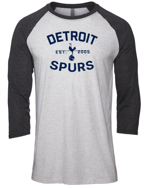 Fan Wear Detroit Spurs Unisex Premium Three-Quarter Raglan T-Shirt | Swagsta