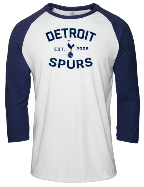 Fan Wear Detroit Spurs Unisex Premium Three-Quarter Raglan T-Shirt | Swagsta