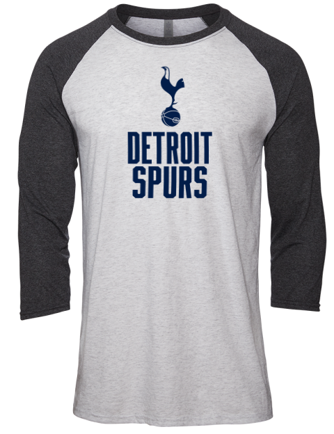 Stacked Detroit Spurs Unisex Premium Three-Quarter Raglan T-Shirt | Swagsta