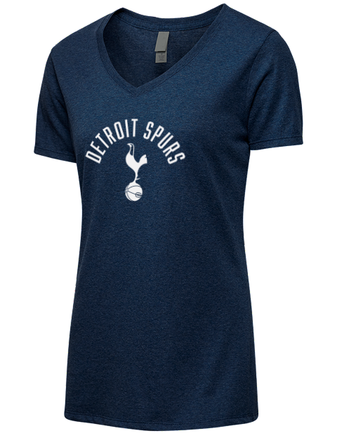 Arched Detroit Spurs Premium Ladies V-Neck T-Shirt | Swagsta
