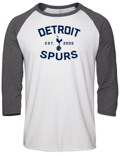 Fan Wear Detroit Spurs Unisex Premium Three-Quarter Raglan T-Shirt | Swagsta