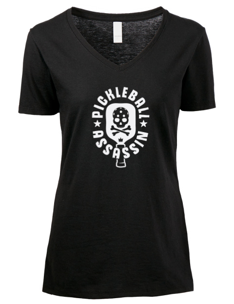Pickleball Slogans Premium Ladies V-Neck T-Shirt