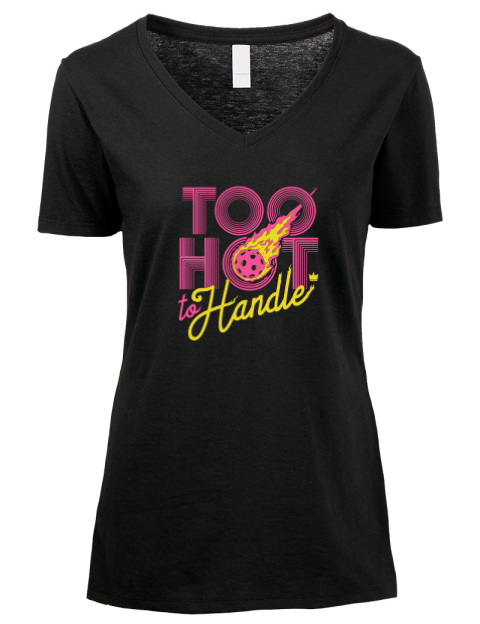 Pickleball Slogans Premium Ladies V-Neck T-Shirt
