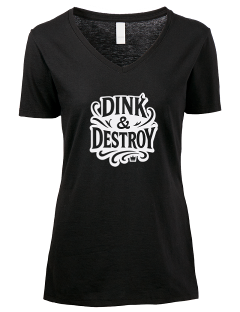 Pickleball Slogans Premium Ladies V-Neck T-Shirt