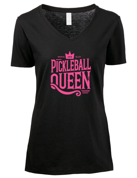 Pickleball Royalty Premium Ladies V-Neck T-Shirt