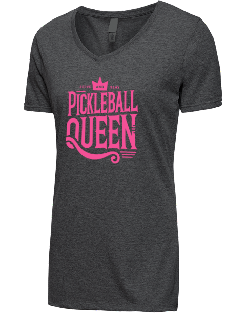 Pickleball Royalty Premium Ladies V-Neck T-Shirt