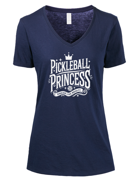 Pickleball Royalty Premium Ladies V-Neck T-Shirt