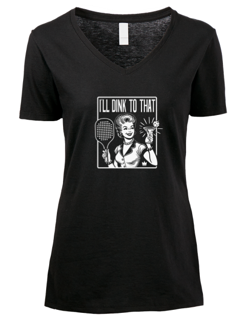Pickleball Domestic Premium Ladies V-Neck T-Shirt