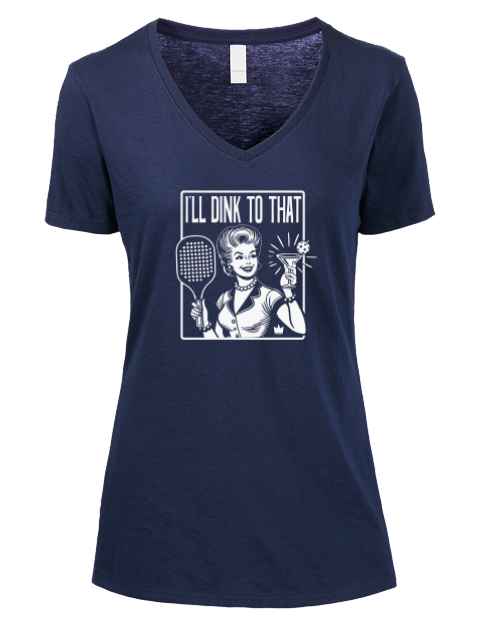 Pickleball Domestic Premium Ladies V-Neck T-Shirt