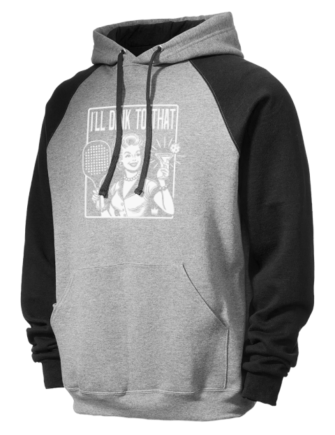 I'll Dink To That Too Pickleball Colorblock Raglan Hooded Sweatshirt | Swagsta