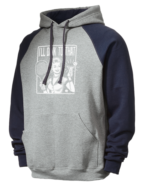 I'll Dink To That Too Pickleball Colorblock Raglan Hooded Sweatshirt | Swagsta