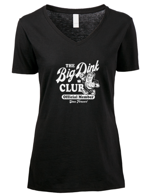 Pickleball Big Dink Premium Ladies V-Neck T-Shirt