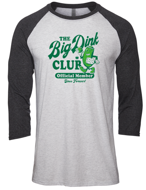 Pickleball Big Dink Unisex Premium Three-Quarter Raglan T-Shirt