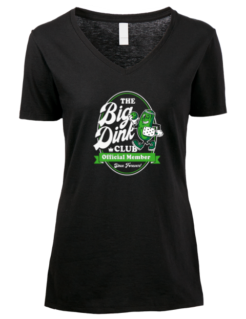 Pickleball Big Dink Premium Ladies V-Neck T-Shirt