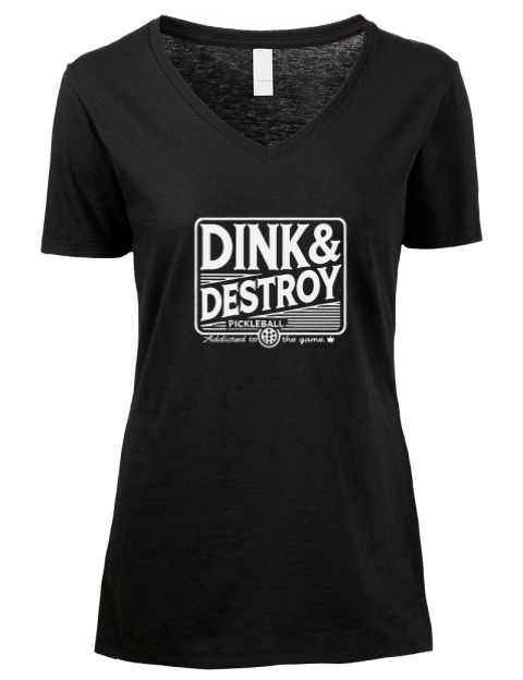 Pickleball Big Dink Premium Ladies V-Neck T-Shirt