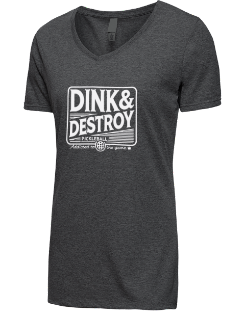Pickleball Big Dink Premium Ladies V-Neck T-Shirt