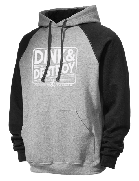 Pickleball Big Dink Colorblock Raglan Hooded Sweatshirt