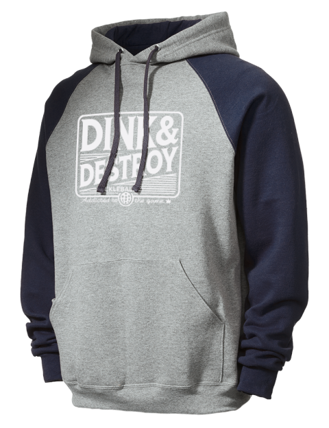 Pickleball Big Dink Colorblock Raglan Hooded Sweatshirt