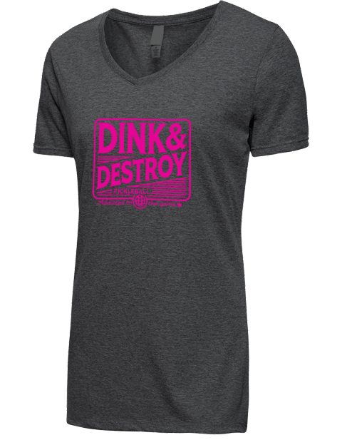 Pickleball Big Dink Premium Ladies V-Neck T-Shirt