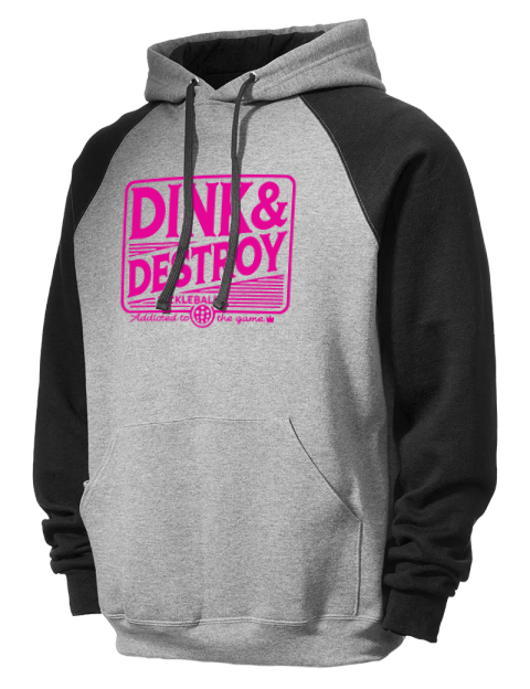 Pickleball Big Dink Colorblock Raglan Hooded Sweatshirt